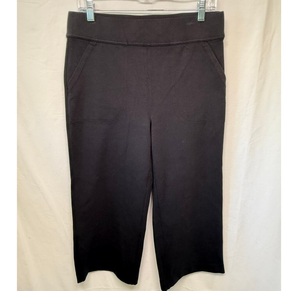 Duluth Trading Women's NoGA Naturale Cotton Wide Leg Capris, Black, Size M